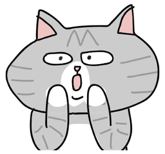 Gray bean cat sticker #15515644