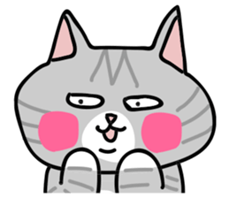 Gray bean cat sticker #15515645