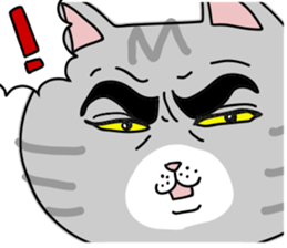 Gray bean cat sticker #15515646