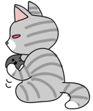 Gray bean cat sticker #15515647