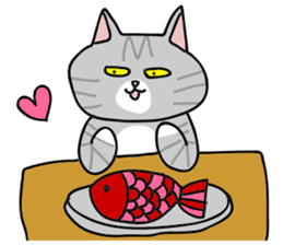 Gray bean cat sticker #15515651