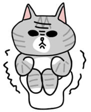 Gray bean cat sticker #15515654
