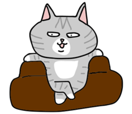 Gray bean cat sticker #15515655