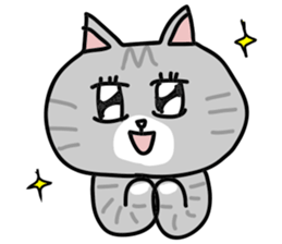 Gray bean cat sticker #15515656