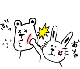 cat and a rabbit and bear cute loosely 3 sticker #15517535