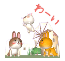 Rabbit in Windmill Village[3D Animated] sticker #15517653