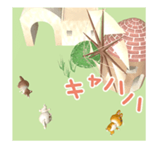 Rabbit in Windmill Village[3D Animated] sticker #15517654