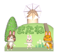 Rabbit in Windmill Village[3D Animated] sticker #15517661