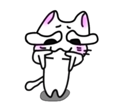 nekonekone monologue White cat Plan sticker #15519193