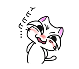 nekonekone monologue White cat Plan sticker #15519197