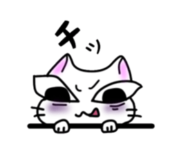 nekonekone monologue White cat Plan sticker #15519199