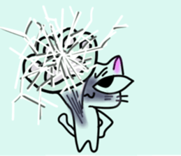 nekonekone monologue White cat Plan sticker #15519200