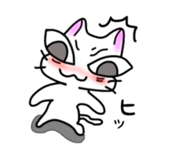 nekonekone monologue White cat Plan sticker #15519214