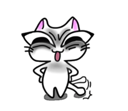 nekonekone monologue White cat Plan sticker #15519216