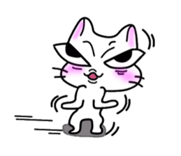 nekonekone monologue White cat Plan sticker #15519221