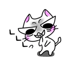 nekonekone monologue White cat Plan sticker #15519223