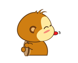 Cute Yellow Monkey Animated sticker #15520333