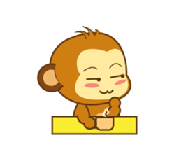 Cute Yellow Monkey Animated sticker #15520334
