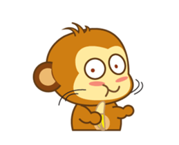 Cute Yellow Monkey Animated sticker #15520339