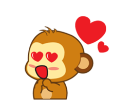 Cute Yellow Monkey Animated sticker #15520340