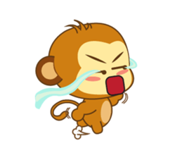 Cute Yellow Monkey Animated sticker #15520342