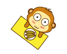Cute Yellow Monkey Animated sticker #15520347