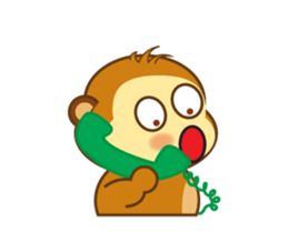 Cute Yellow Monkey Animated sticker #15520350