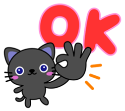 Black cat and owl sticker #15524472