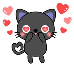 Black cat and owl sticker #15524473