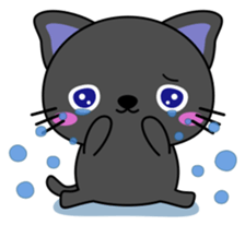 Black cat and owl sticker #15524476