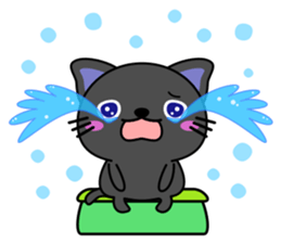 Black cat and owl sticker #15524477