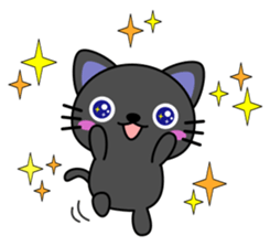 Black cat and owl sticker #15524483