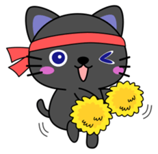 Black cat and owl sticker #15524484