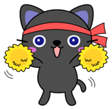 Black cat and owl sticker #15524485