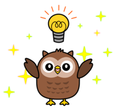 Black cat and owl sticker #15524489