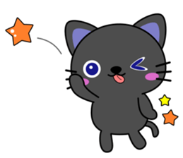 Black cat and owl sticker #15524492