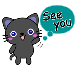 Black cat and owl sticker #15524495