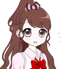 Cute female senior high school student sticker #15529210