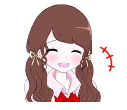 Cute female senior high school student sticker #15529212