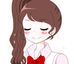 Cute female senior high school student sticker #15529213