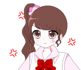 Cute female senior high school student sticker #15529215