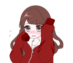 Cute female senior high school student sticker #15529216