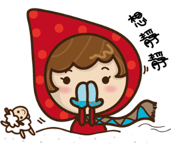 Wolf treasure small red hat series sticker #15530551