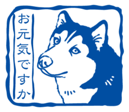 A sticker like Siberian Husky stamp 3 sticker #15532738