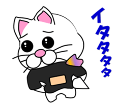 A flight Attendant of white cat sticker #15533690