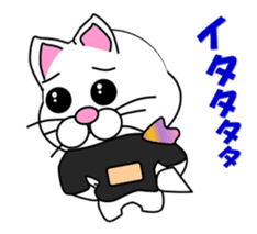 A flight Attendant of white cat sticker #15533690