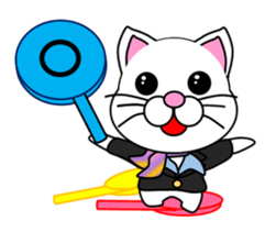 A flight Attendant of white cat sticker #15533710