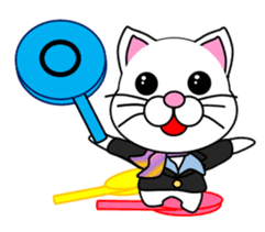 A flight Attendant of white cat sticker #15533710