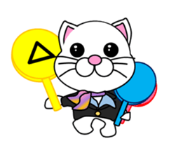 A flight Attendant of white cat sticker #15533711