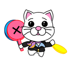 A flight Attendant of white cat sticker #15533712